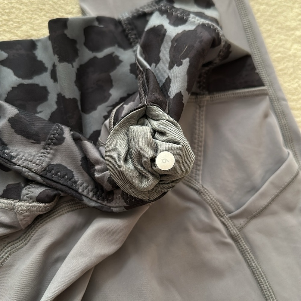 Lululemon all the right places crop leggings slate leopard print waistband - Picture 6 of 6